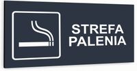 Tabliczka informacyjna ATRACYTOWA aluminiowa STREFA PALENIA NADRUK UV