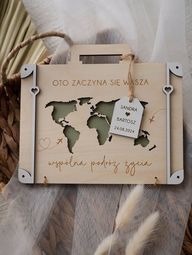 Kartka WALIZKA NA ŚLUB WESELE na pieniądze GRAWER prezent pamiątka ślubu na Arena.pl