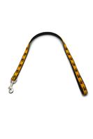 A-502 PEJCZ PODWÓJNA, KRÓTKA SMYCZ DLA PSA TAŚMA ŁAPKI 20mm/80cm Kolor - żółty łapki