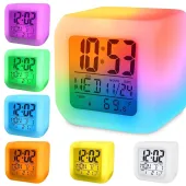 Budzik zegarek świecący kameleon termometr temperatura data wyświetlacz led