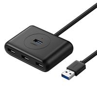 rozdzielacz hub portu usb do 4x usb 3.2 kabel 0.5 m czarny
