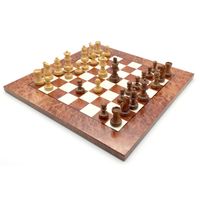 ITALIAN SET CHESS PIECES ACACIA WOOD CLASSIC 7,6+CHESS BOARD ELM BRIAR WOOD