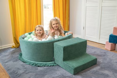 Piankowy MIĘKKI Schodek DLA DZIECI szary PPZ-211 KiddyMoon na Arena.pl