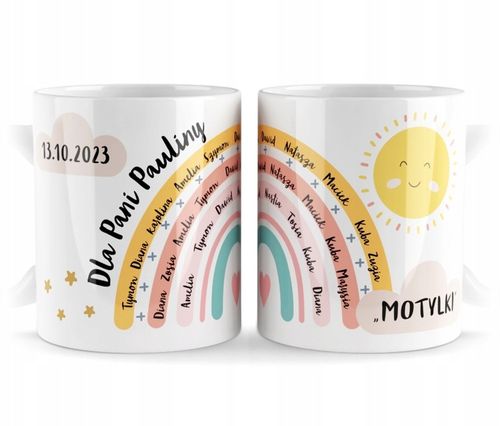 prezent dzień NAUCZYCIELA PRZEDSZKOLANKI WYCHOWAWCY kubek z imionami na Arena.pl