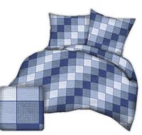 Pościel z kory 160x200 wzór piknikowa krata granatowa