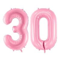 Balon foliowy liczba 30 różowy 86 cm