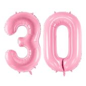 Balon foliowy liczba 30 różowy 86 cm