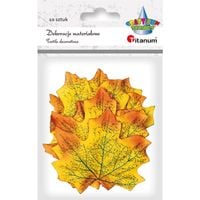 dekoracje materiałowe liście klonu żółto-pomarańczowe 10szt titanum