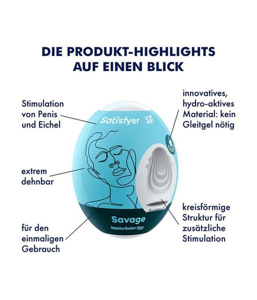 Masturbator Egg Single (Savage) zdjęcie 3