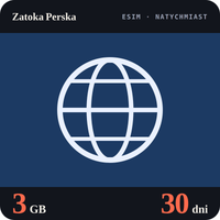 Karta eSIM Internet Zatoka Perska 3 GB na 30 dni - bez rejestracji