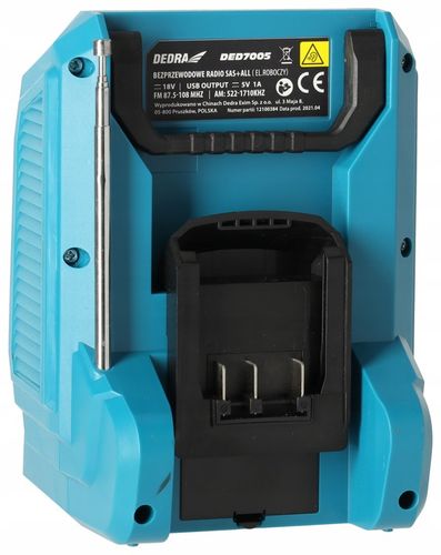 RADIO bluetooth przenośne Głośnik DEDRA SAS+ALL aku 2Ah AUX USB Powerbank na Arena.pl