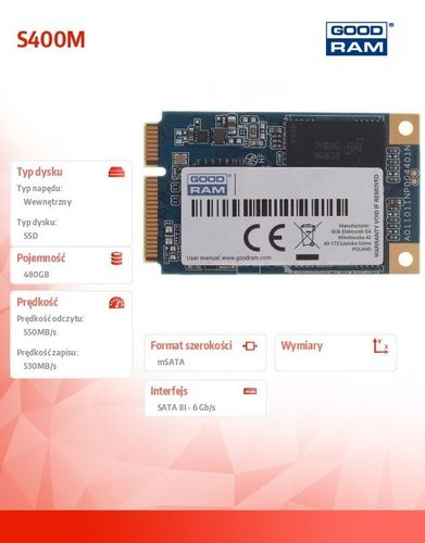 Dysk S400M 480GB mSATA3 na Arena.pl