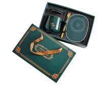 PODGRZEWACZ POD KUBEK ZESTAW NA PREZENT ZIELONY