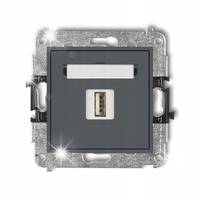 GNIAZDO KOMPUTER 1xRJ45 5e KARLIK MINI GRAFIT MAT