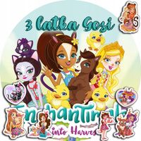 OPŁATEK NA TORT 20CM - ENCHANTIMALS + IMIĘ + GRATIS! 15CM 18CM