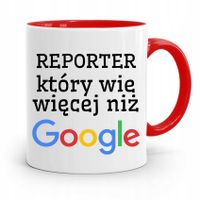 Kubek Czerwony Prezent Dla Dziennikarza Reportera Z Nadrukiem Ze Zdjęciem
