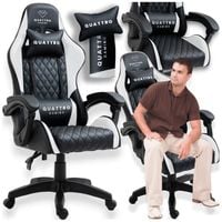 FOTEL GAMINGOWY BIUROWY KRZESŁO GRACZA OBROTOWY CARBON PORZĄDNY KUBEŁKOWY