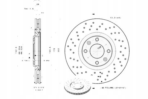 TARCZA HAM PRZOD 302X26 V XTRA BREMBO na Arena.pl