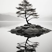 Plakat 80x80cm Samotne Drzewo