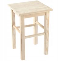 Taboret Kadax drewniany biały 44 cm kuchenny