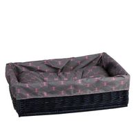 BRAN WIKLINOWE PROSTOKĄTNE LEGOWISKO DLA PSA Z PODUSZKĄ 60X50 H18 CM