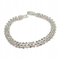 Elegancka bransoletka srebrna ślub cyrkonie