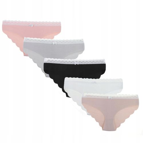4x Majtki Damskie Bezszwowe Figi Bawełniane Laserowo Cięte Gładkie MORAJ M na Arena.pl