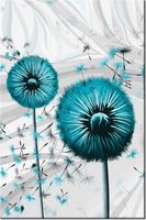 100 70CM OBRAZ PŁÓTNO TURKUSOWE DMUCHAWCE 3 PŁÓTNO RAMA