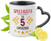 Kubek Czarny Z Uszkiem W Kształcie Serca Dla Specjalisty Na Prezent