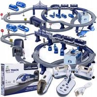 KOLEJKA elektryczna POLICJA zdalnie sterowana PILOT ładowanie USB tunel