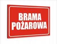 Tabliczka znak informacyjny dibond 20x15 BRAMA POŻAROWA