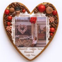 CIASTKO LUKROWANE BLOSSOME CAFE DREAM ROZ.L SERCE RĘCZNIE ROBIONE