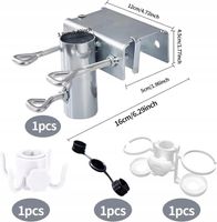UCHWYT BALKONOWY NA PARASOL PRZECIWSŁONECZNY KLAMRA STOŁOWA Z HACZYKAMI