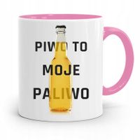 Kubek Różowy Śmieszny Zabawny Piwo To Moje Paliwo Z Nadrukiem Ze Zdjęciem