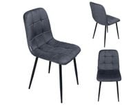 Krzesło tapicerowane welurowe do salonu jadalni velvet loft grafitowe