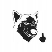 Naklejka wlepa na samochód laptop husky fuck pies