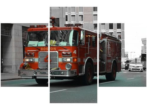 90X60CM OBRAZ BOSTOŃSKI WÓZ STRAŻACKI BRETT LEVIN na Arena.pl