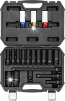 YATO ZESTAW NASADEK UDAROWYCH 1/2" 10-24mm 18el. DŁUGIE DO KÓŁ YT-10566