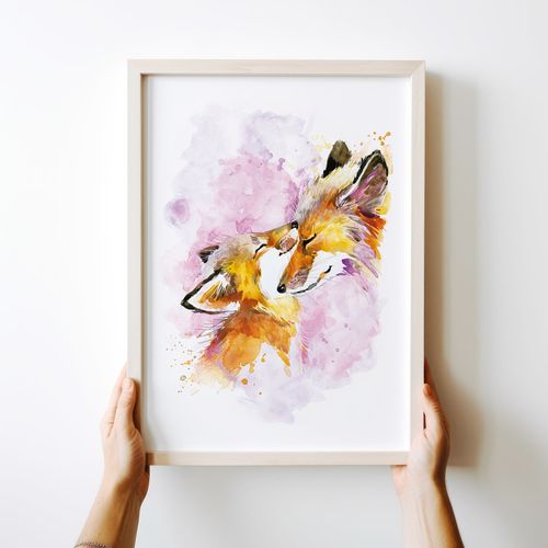 Plakat lisek lis lisia rodzina 70x100 cm na Arena.pl