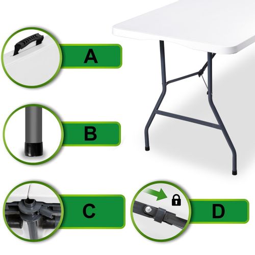 Stół cateringowy BALI WHITE składany w walizkę 180 cm biały na Arena.pl