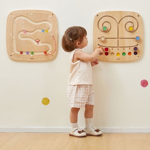 VIGA Drewniana Tablica Manipulacyjna Sensoryczna Labirynt Dotknij i Dopasuj na Arena.pl
