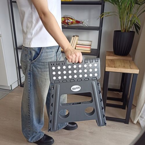 Taboret składany stołek podnóżek antypoślizgowy szary Easyform 32cm na Arena.pl