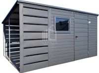 Schowek domek ogrodowy 2,5x2m + wiata 1m drzwi okno dach ID997