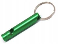 Gwizdek alarmowy odstraszasz zwierząt breloczek aluminium metal zielony edc