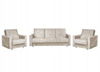 Zestaw wypoczynkowy wersalka fotele śmietankowy