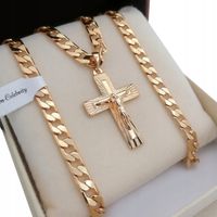 ZŁOTY ŁAŃCUSZEK MĘSKI PANCERKA+KRZYŻYK 18K 55CM PREZENT DLA NIEGO +