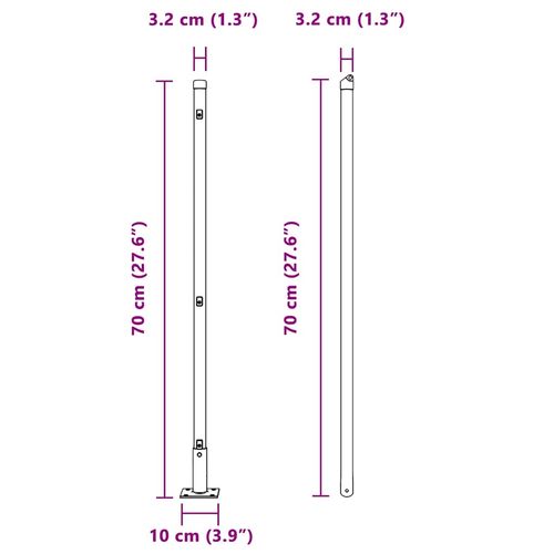 Słupek ogrodzeniowy. 52 pcs Srebrny 3.2 x 3.2 x 140 cm Stal na Arena.pl