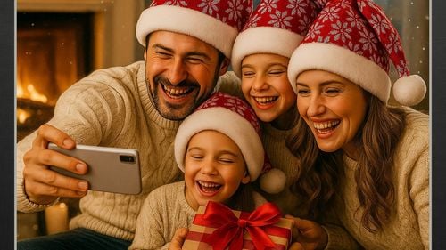 Czapka świąteczna mikołaj śnieżynka z pomponem na święta czerwono-biała na Arena.pl