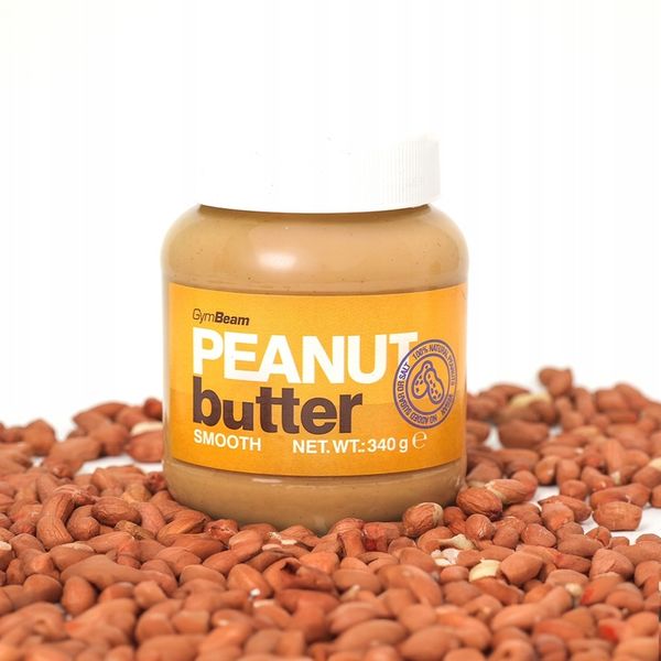 MASŁO ORZECHOWE 100% PEANUT BUTTER BEZ CUKRU SOLI GŁADKIE GymBeam 900g zdjęcie 4