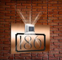 miedziana TABLICZKA ADRESOWA nierdzewna oświetlona numer domu 40x30 cm